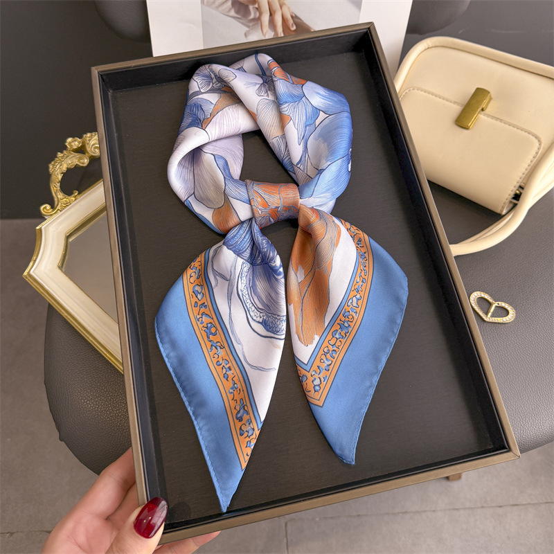 Women Fashion Necktie - Pañuelos cuadrados de seda Hijab con