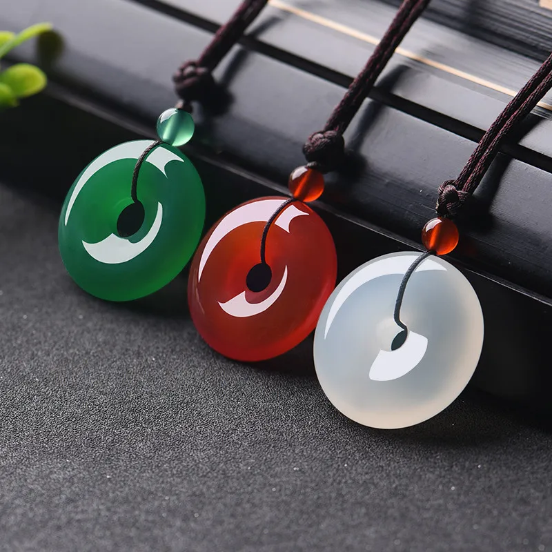 Women'S Fashion Jewellery - Colgante de donut de Jade Multicolor