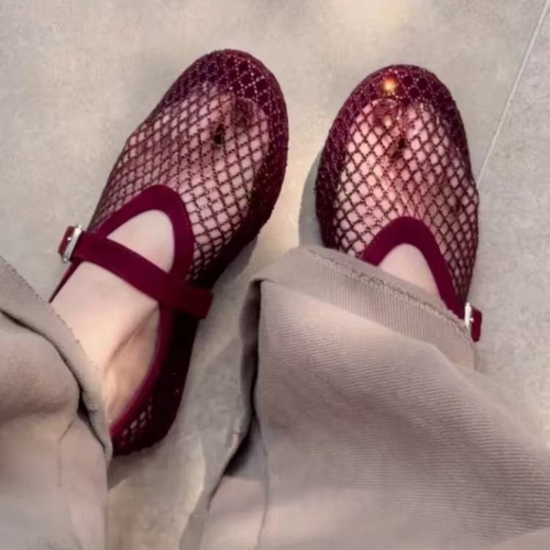 Women'S Fashion Shoes - Sandalias Baotou con Pedrería Hueca para