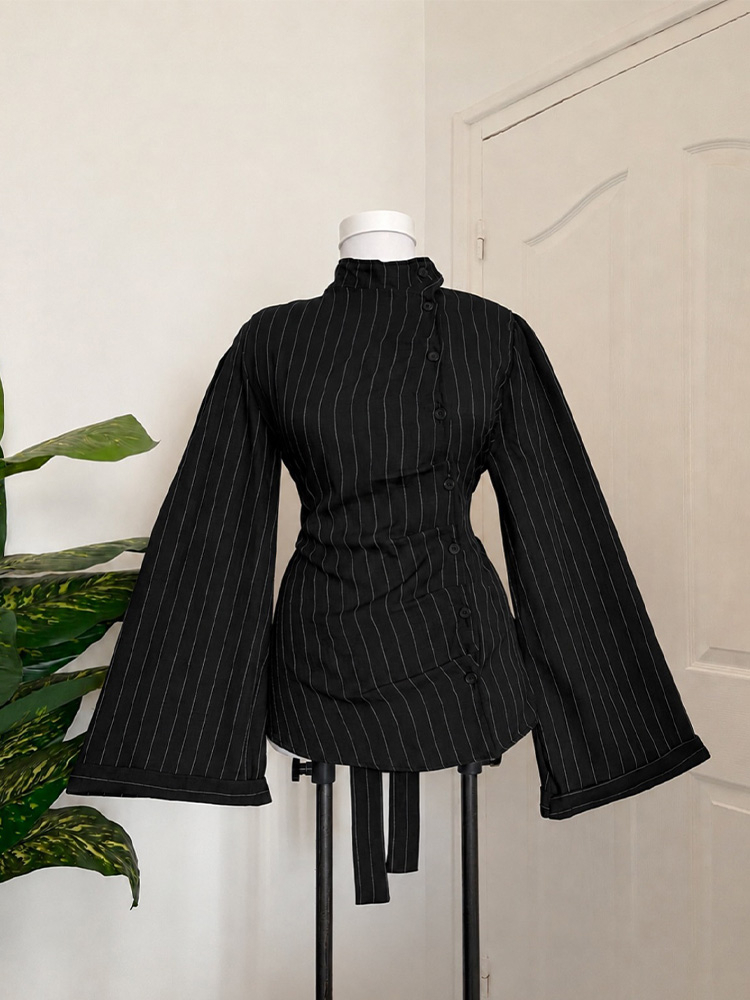 Blusa de moda casual vintage p - Women Fashion Necktie reseña y precio