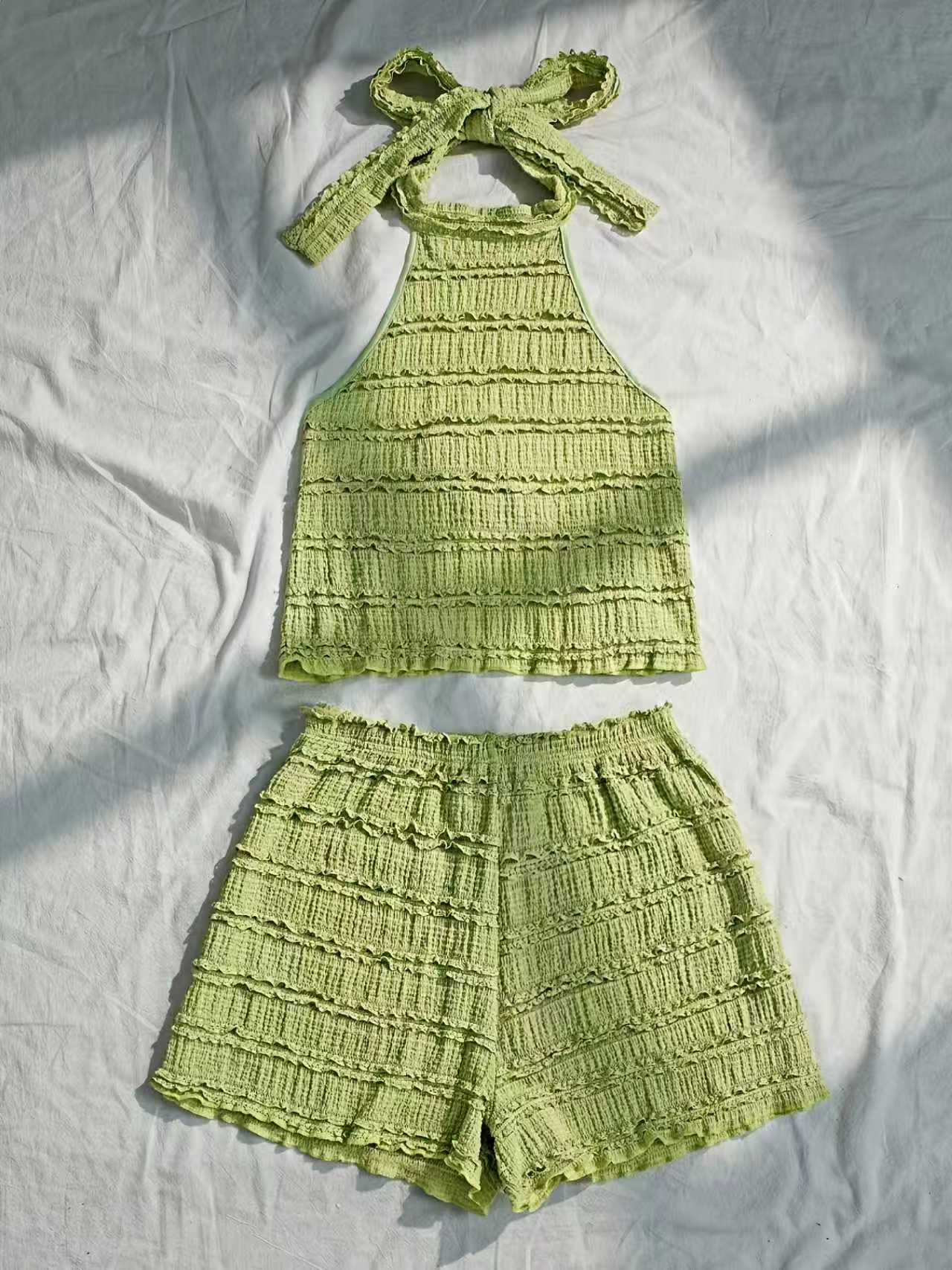 Conjunto de Top Corto y Pantal - Lace Trim Cami reseña y precio