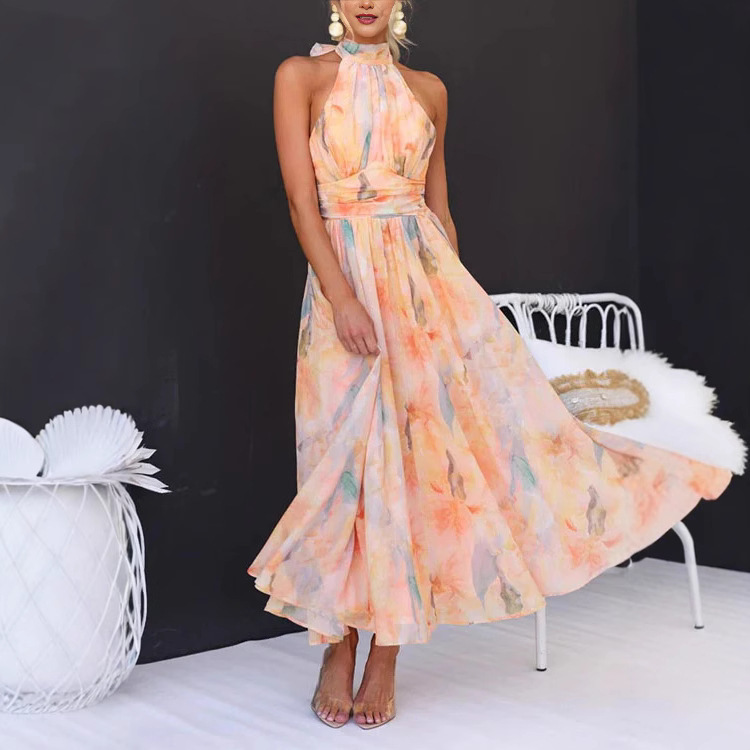 Vestido largo de chifón con es - Women Fashion Necktie reseña y precio