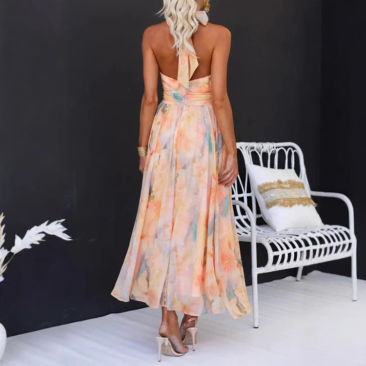 Vestido largo de chifón con es - Women Fashion Necktie reseña y precio