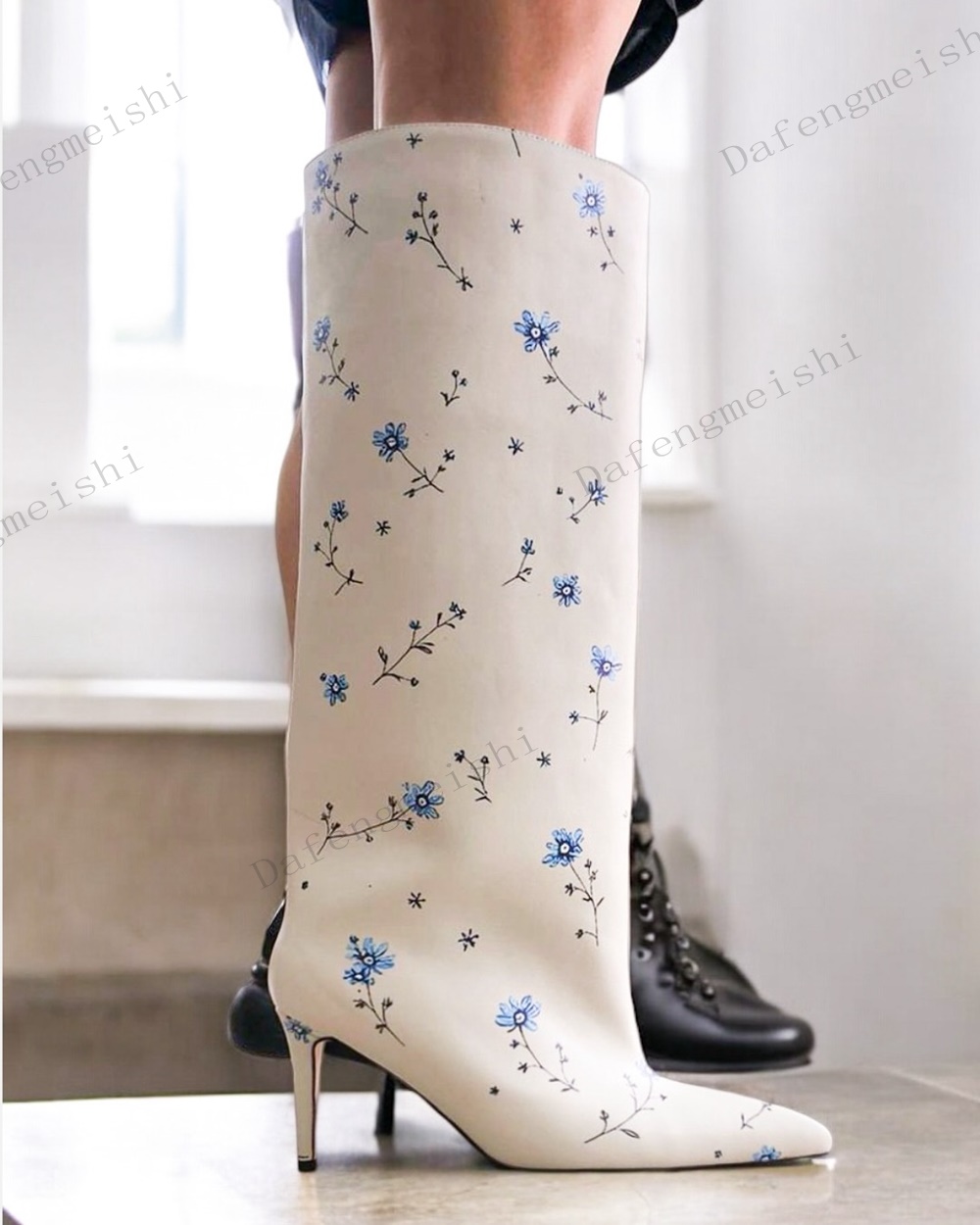 Botas Altas Blancas con Estamp - Women'S Fashion Knee High Boots reseña y precio